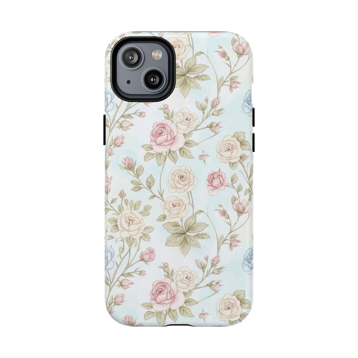 Vintage Floral Rose Magnetic iPhone Case — MagSafe Tough Protective Cover