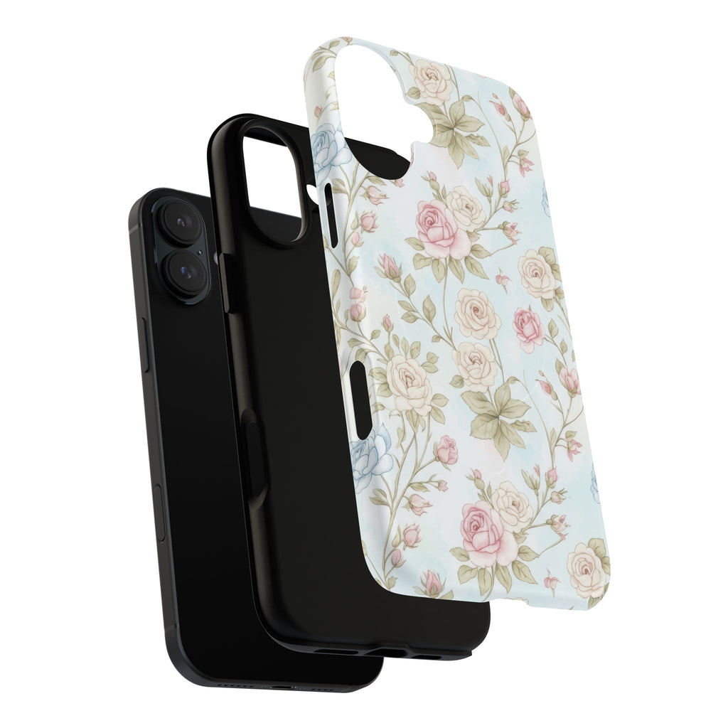 Vintage Floral Rose Magnetic iPhone Case — MagSafe Tough Protective Cover