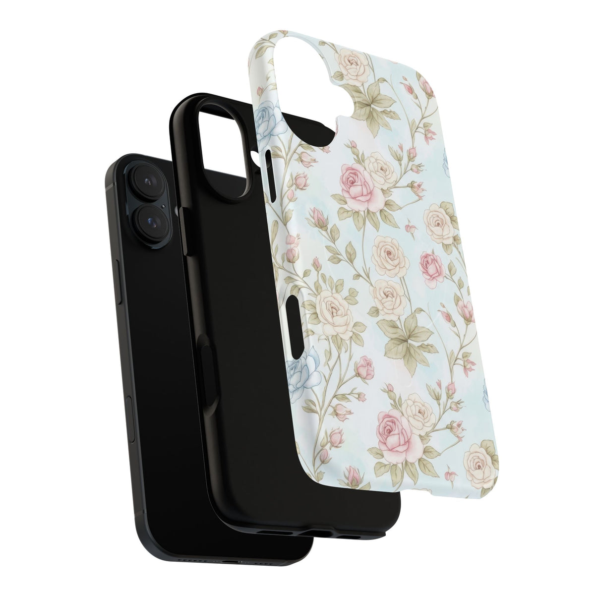 Vintage Floral Rose Magnetic iPhone Case — MagSafe Tough Protective Cover