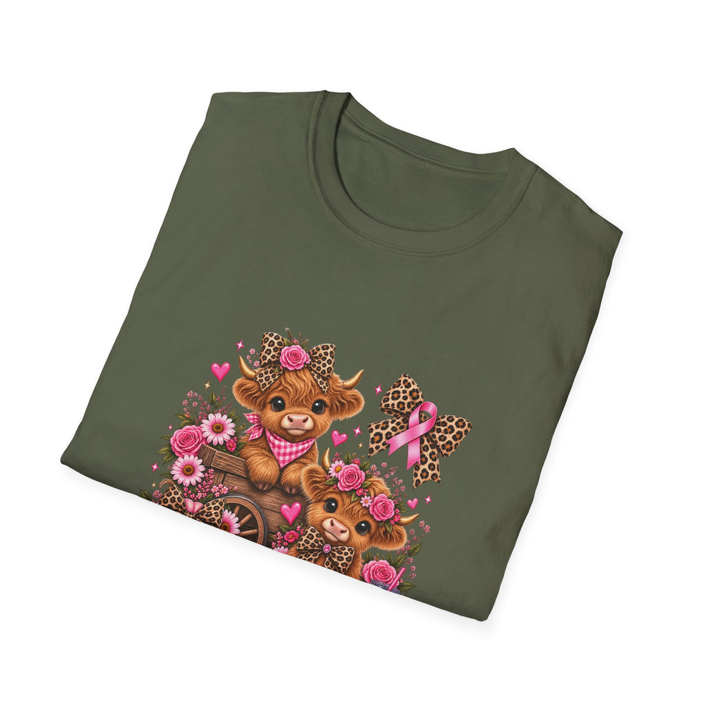 Breast Cancer Awareness Highland Cow T-Shirt