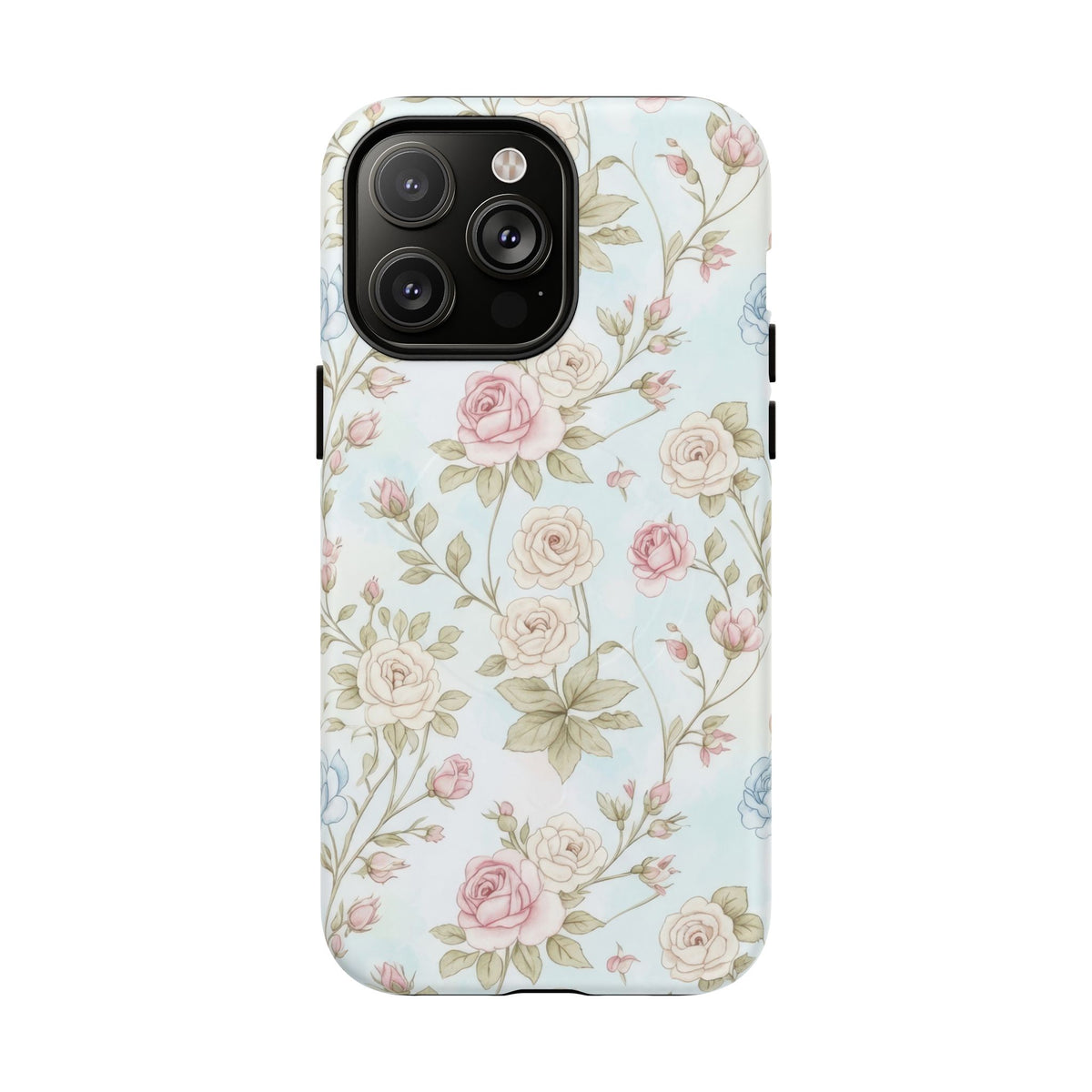 Vintage Floral Rose Magnetic iPhone Case — MagSafe Tough Protective Cover