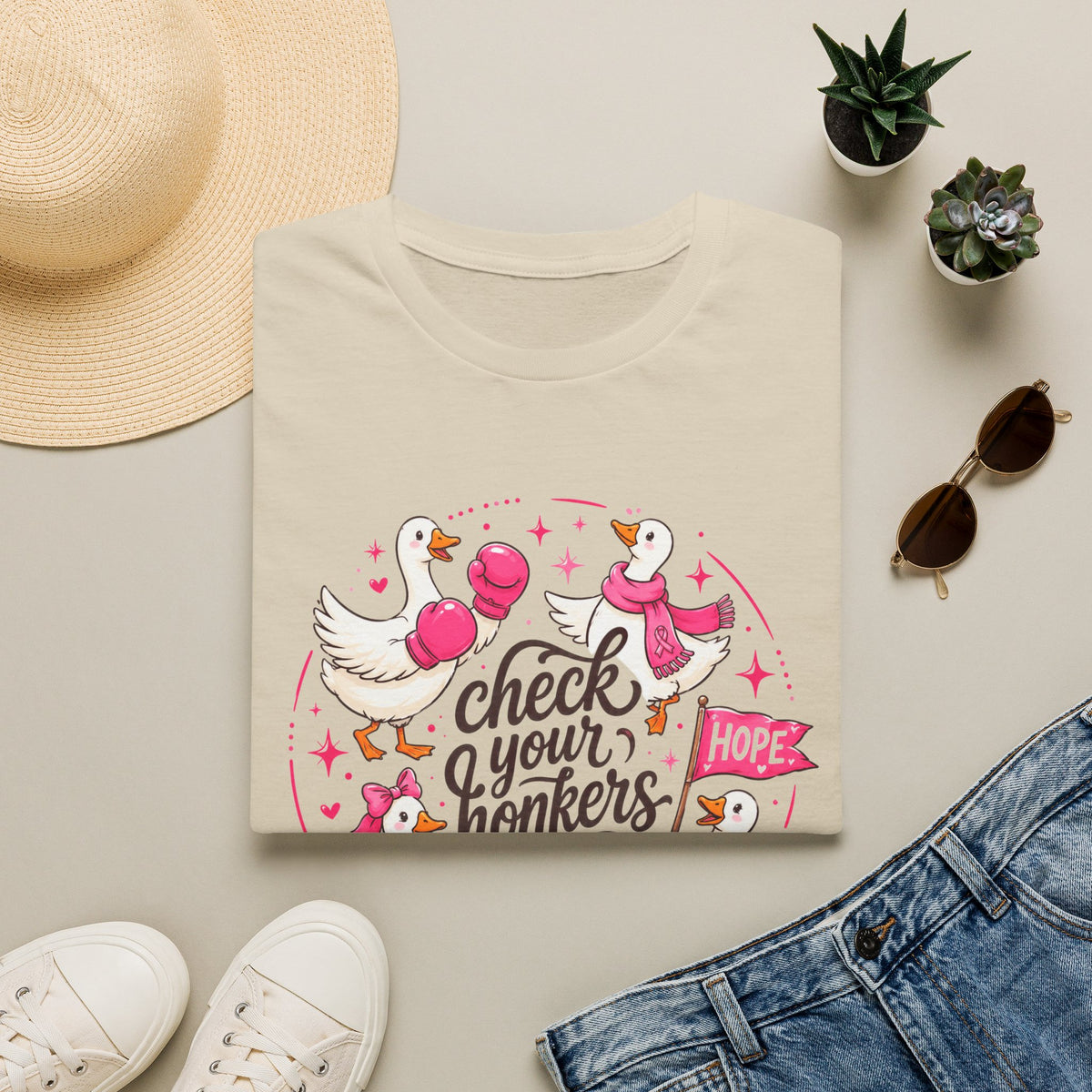 Check Your Honkers Breast Cancer Awareness T-Shirt