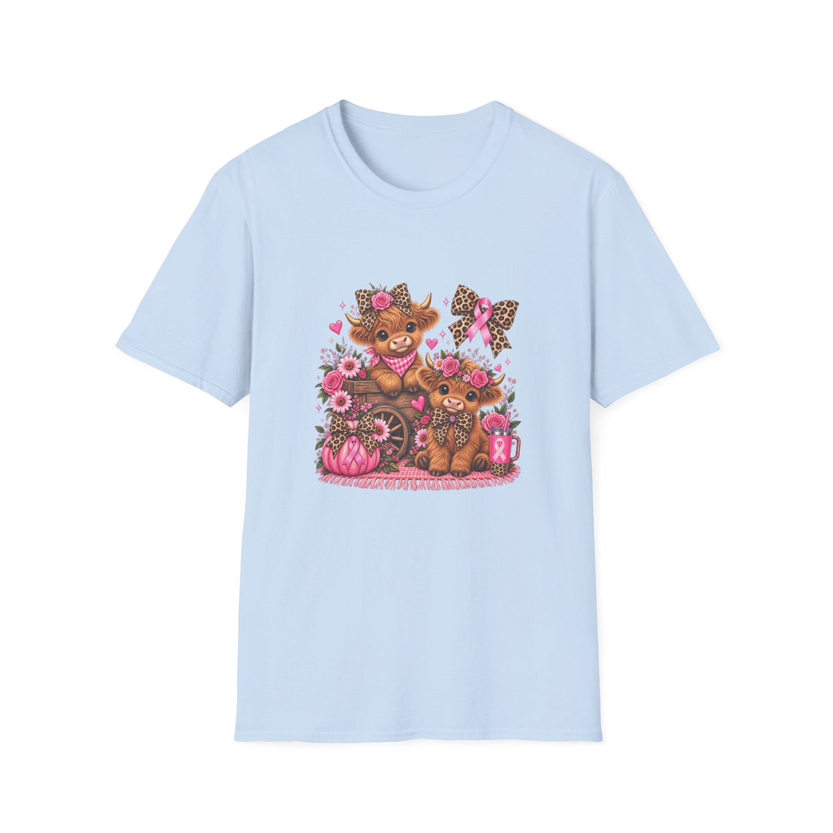 Breast Cancer Awareness Highland Cow T-Shirt