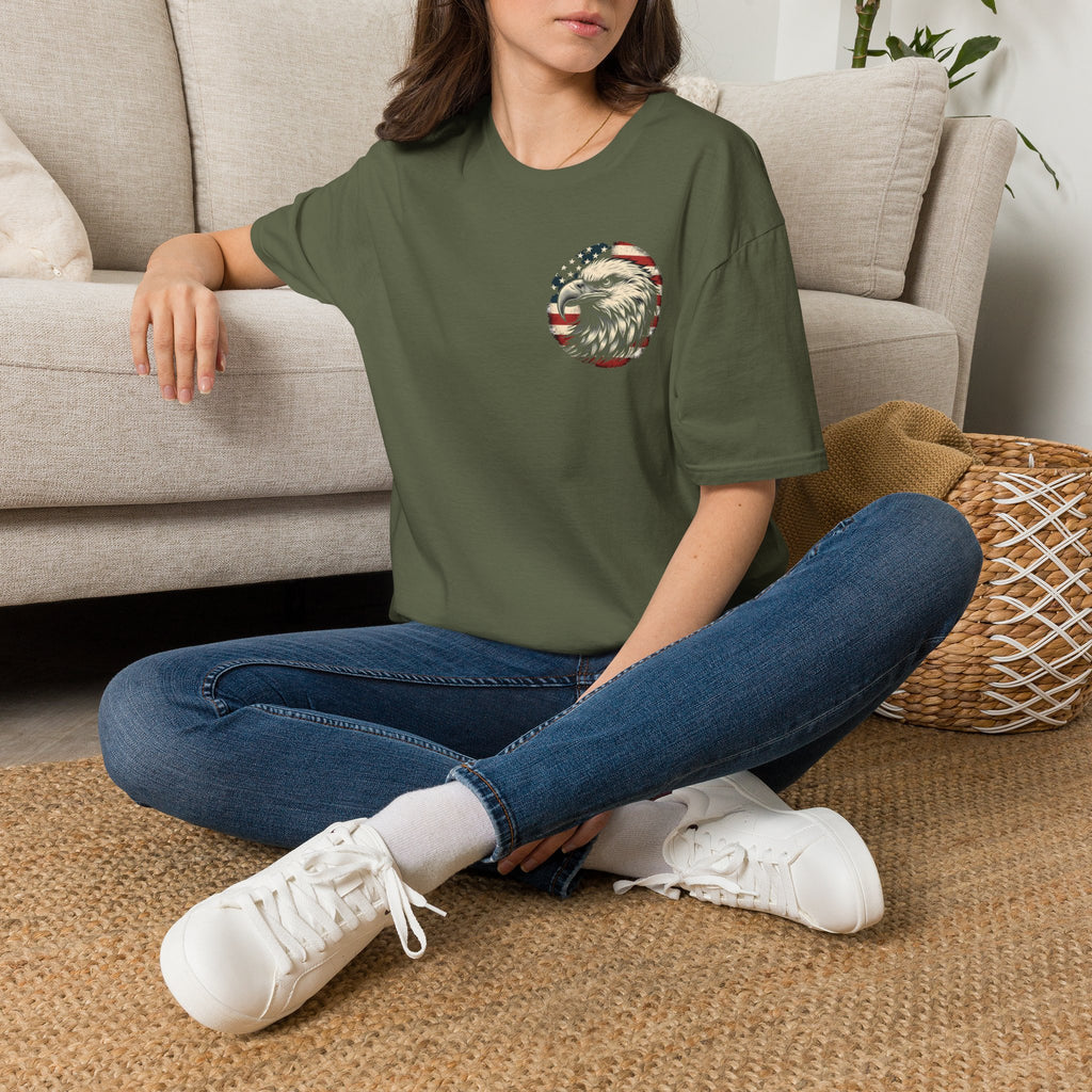 Patriotic Bald Eagle T-Shirt — American Flag Gift for Him Fourth of July Graphic Tee