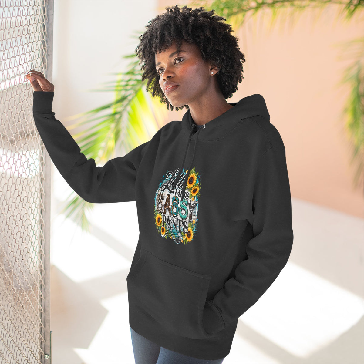 Little Miss Sassy Pants Hoodie Floral Graphic Pullover Sweatshirt