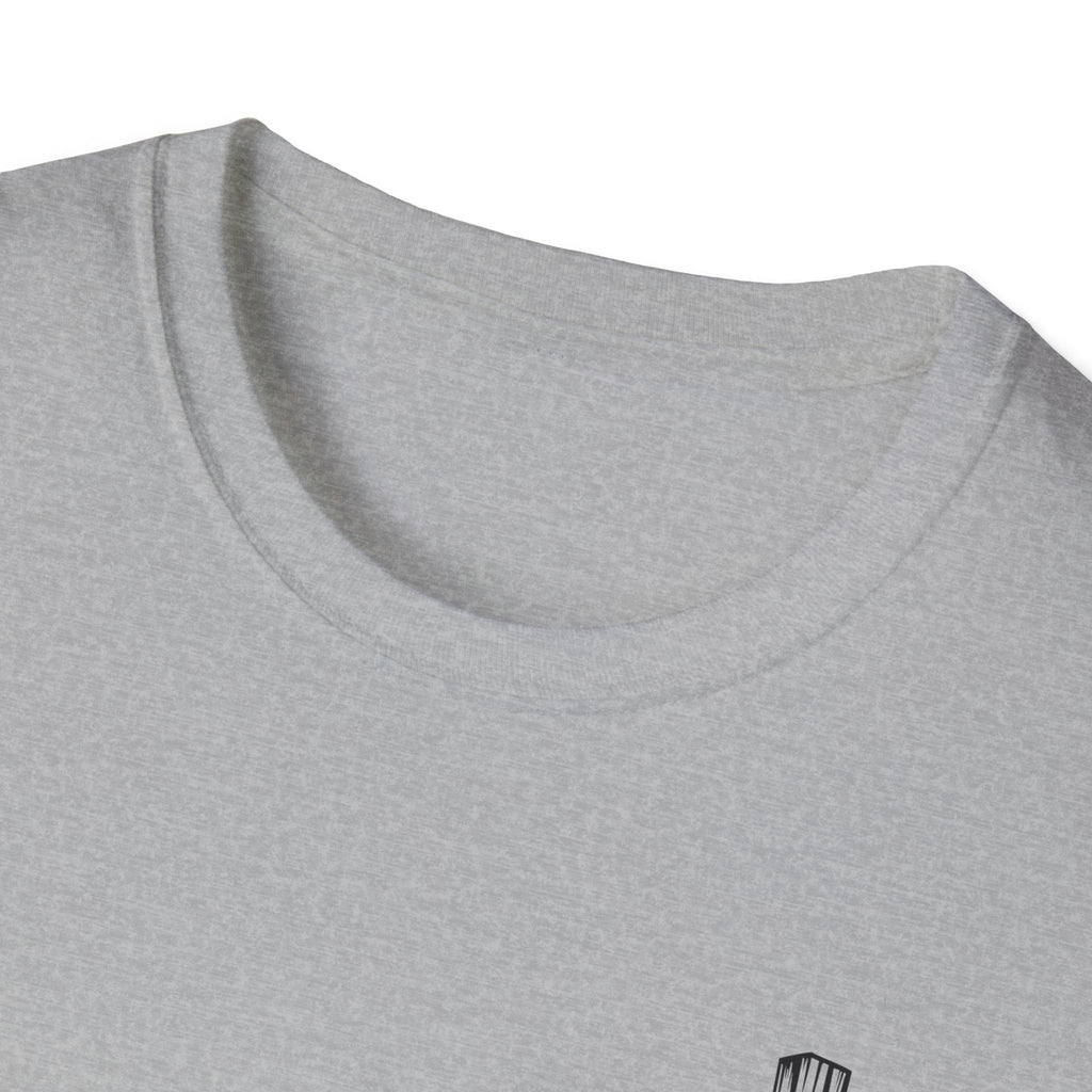Cross Lion and Jesus Back Print T-Shirt — Wood Cross Chest Christian Faith Graphic