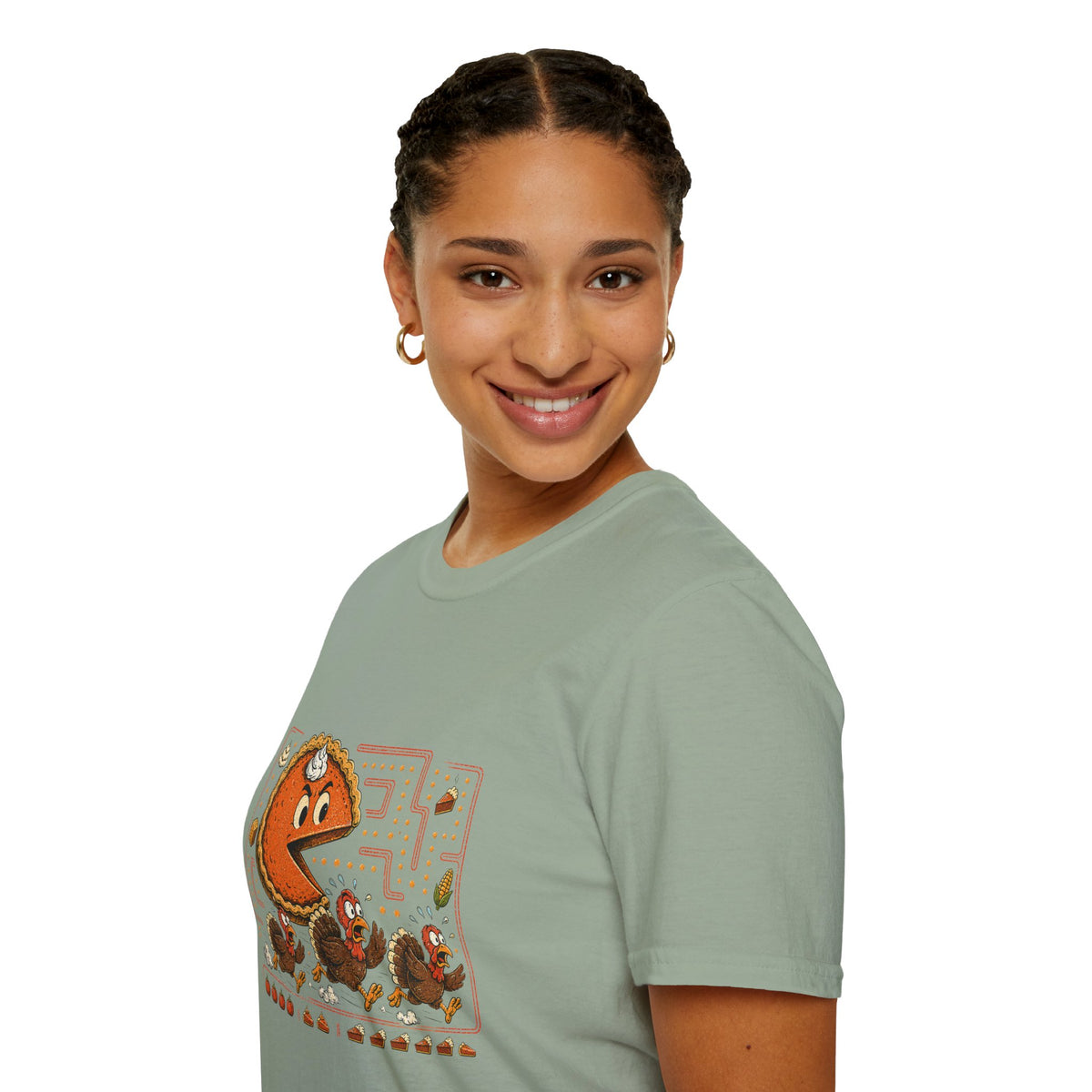 Retro Pie Monster T-Shirt — Funny Pac-Maze Dessert Gamer Tee