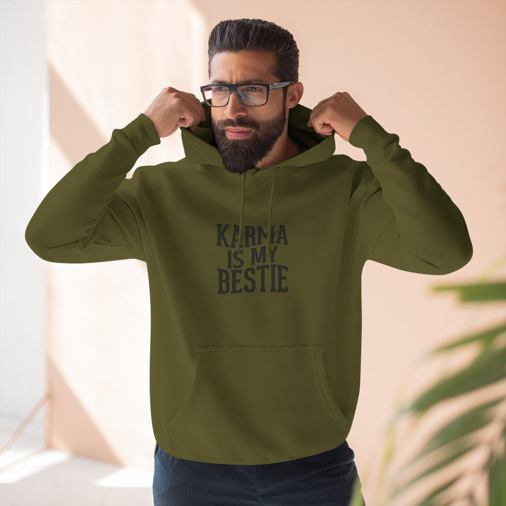 Karma Is My Bestie Graphic Pullover Hoodie