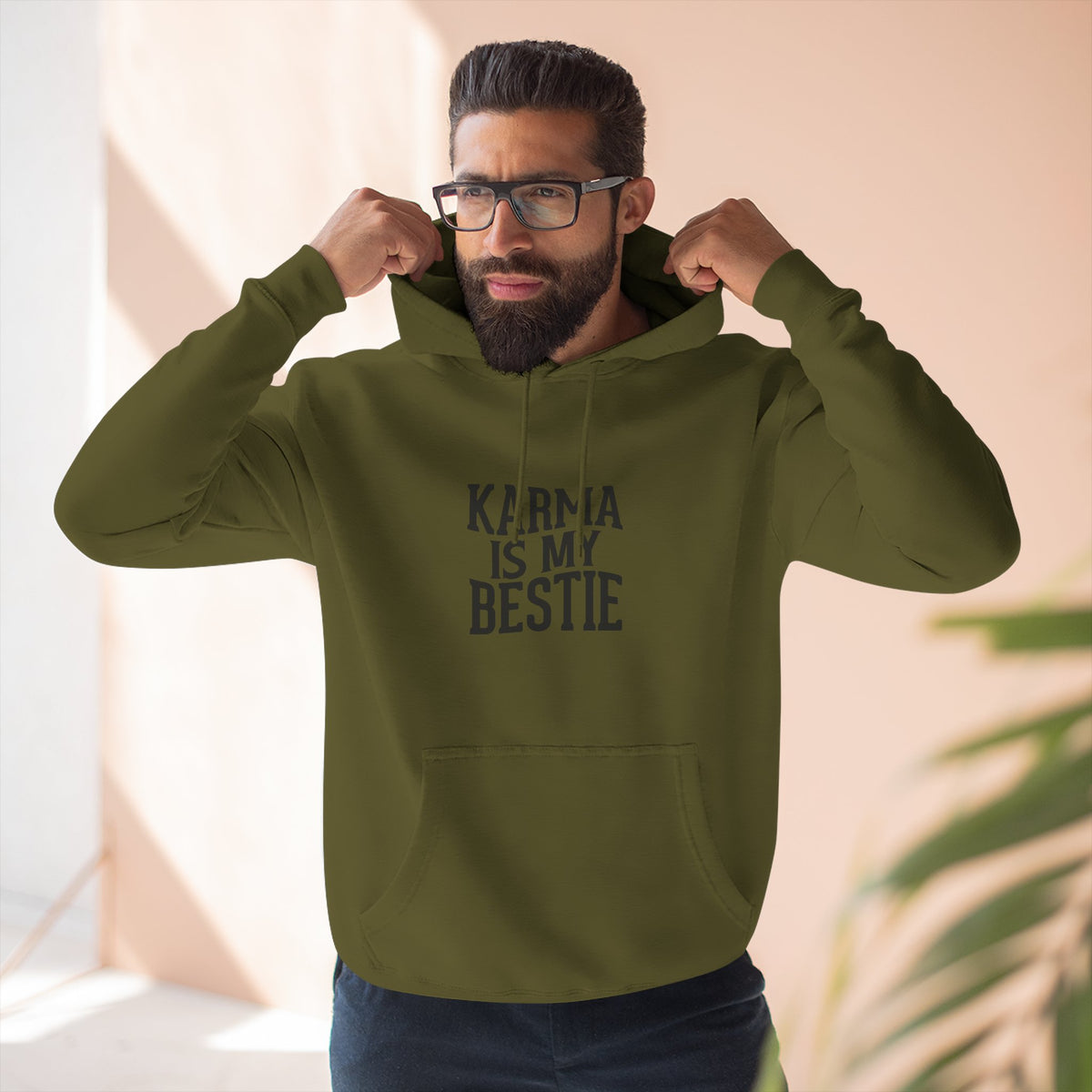 Karma Is My Bestie Graphic Pullover Hoodie