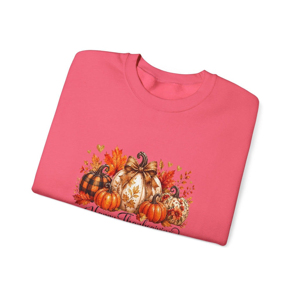 Thanksgiving Pumpkin Crewneck Sweatshirt — Happy Thanksgiving Harvest Design