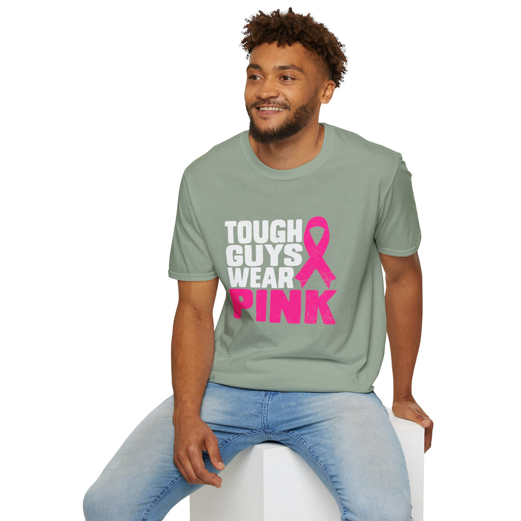 Tough Guys Wear Pink Breast Cancer Awareness T-Shirt Graphic Tee