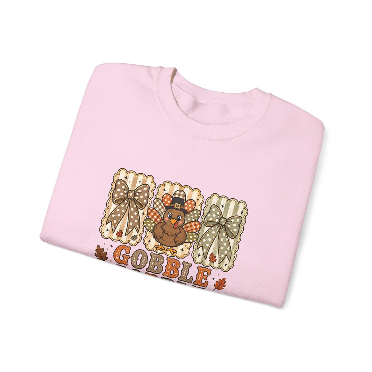 Thanksgiving Crewneck Sweatshirt — "Gobble Gobble 'til You Wobble" Turkey Design