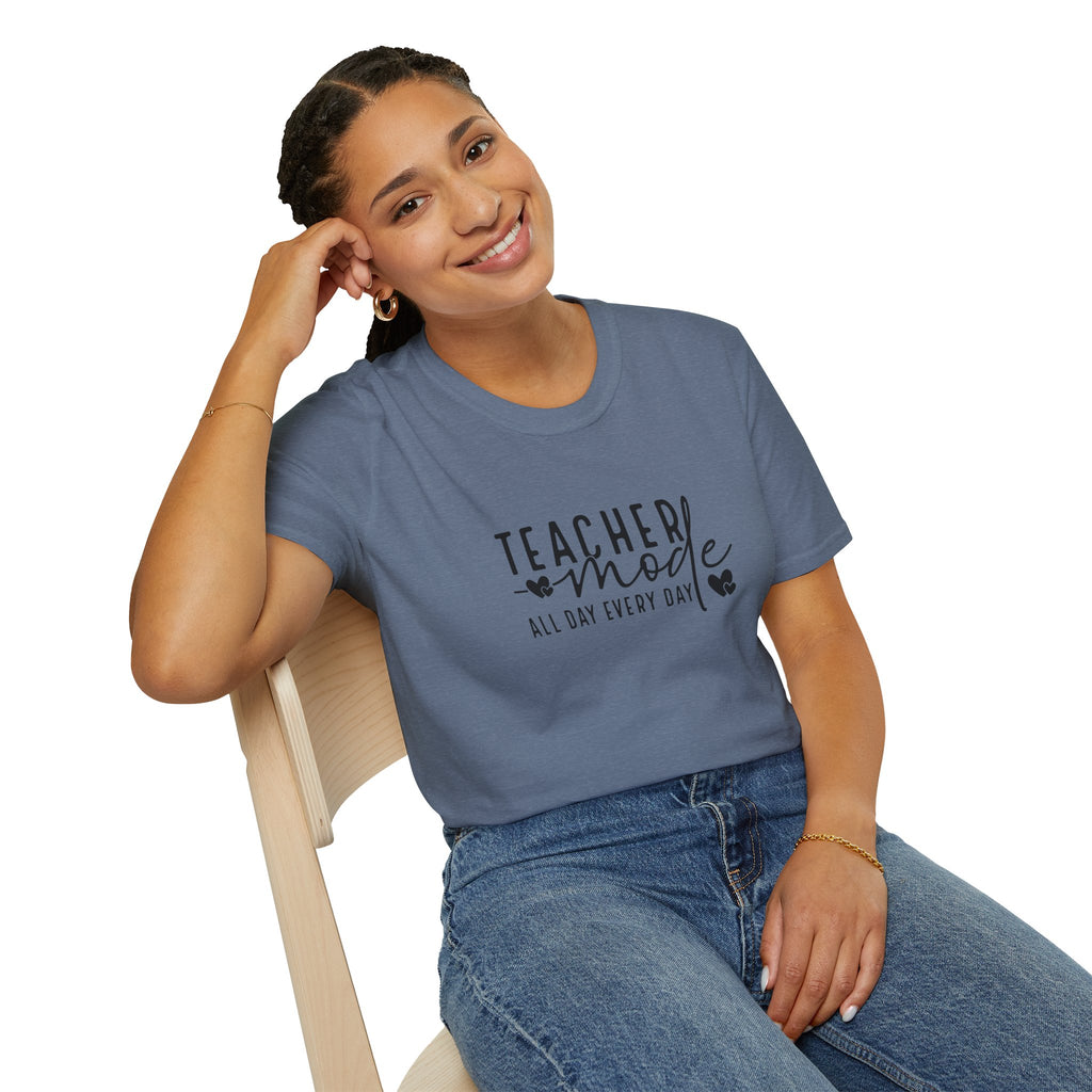 Teacher Mode All Day Every Day T-Shirt — Funny Teacher Gift Appreciation Graphic Tee
