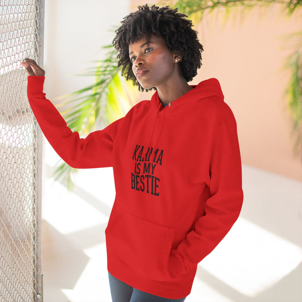 Karma Is My Bestie Graphic Pullover Hoodie