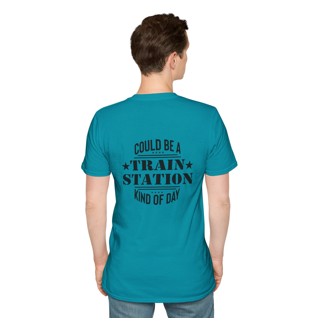 Could Be a Train Station Kind of Day T-Shirt — Funny Sarcastic Gift for Her Pocket Tee