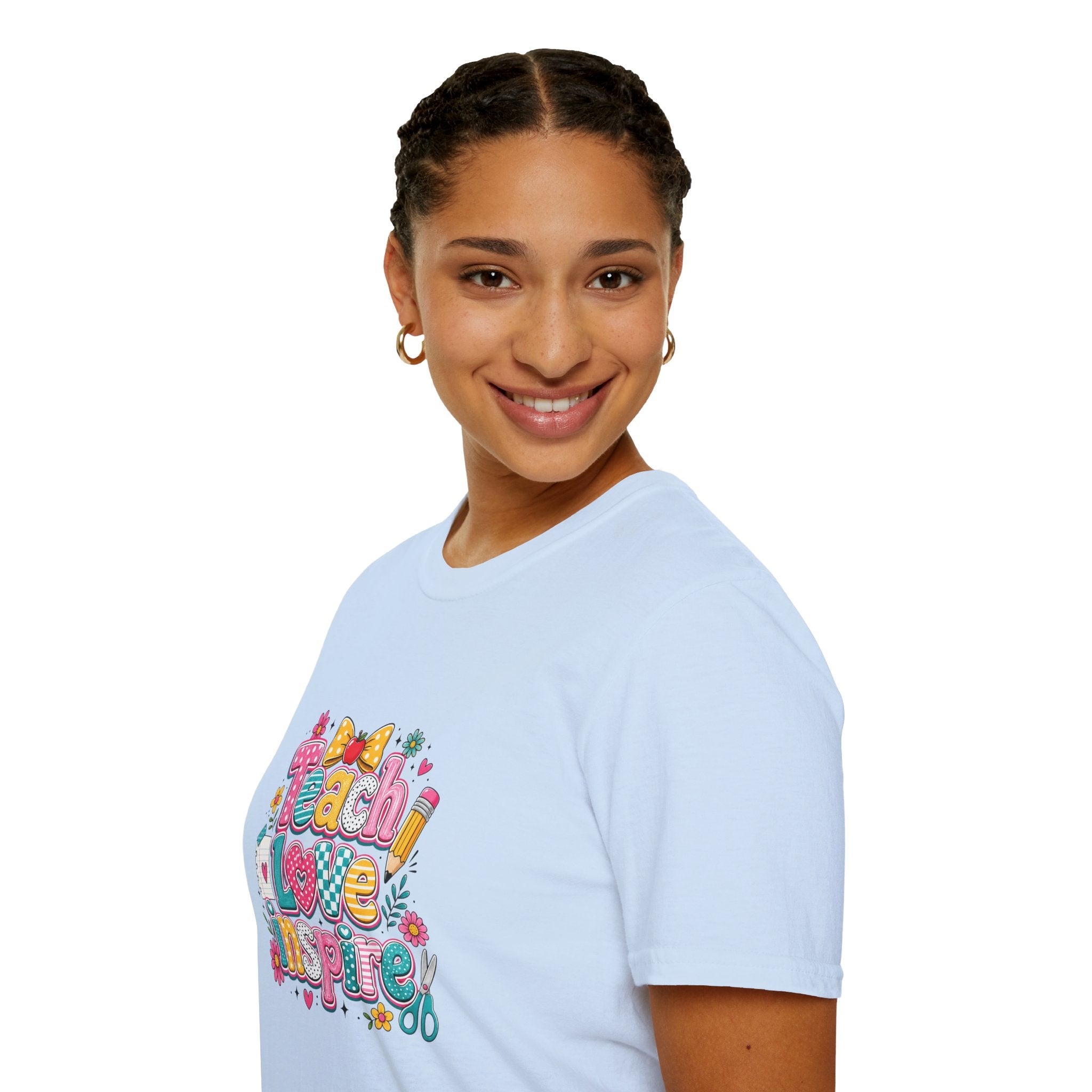 Teach Love Inspire T-Shirt — Cute Colorful Teacher Gift School Appreciation Tee