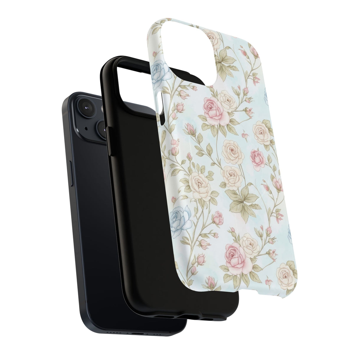 Vintage Floral Rose Magnetic iPhone Case — MagSafe Tough Protective Cover