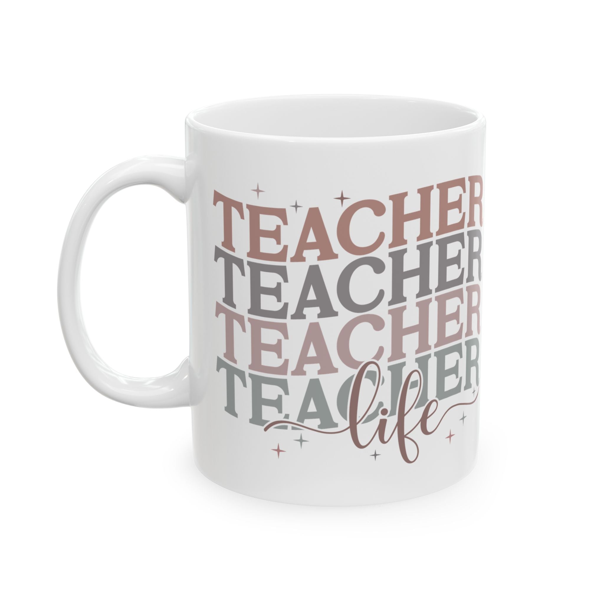 Teacher Life Ceramic Mug — Cute Retro Gift for Teachers 11oz 15oz Coffee Cup