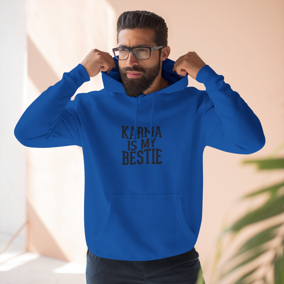 Karma Is My Bestie Graphic Pullover Hoodie