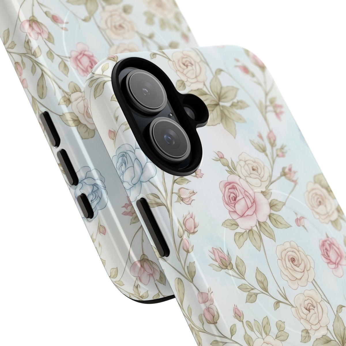 Vintage Floral Rose Magnetic iPhone Case — MagSafe Tough Protective Cover