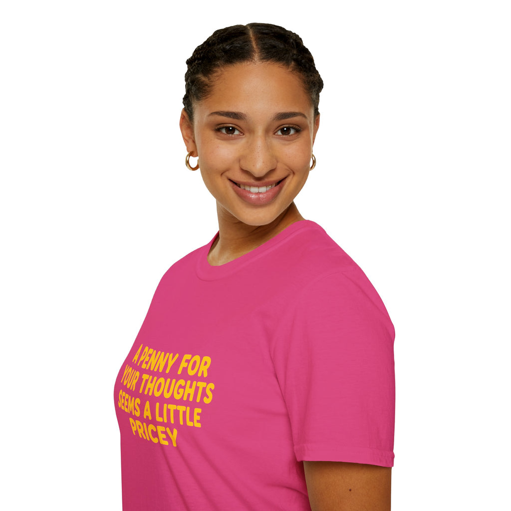 A Penny For Your Thoughts Seems a Little Pricey T-Shirt — Funny Sarcastic Gift for Her