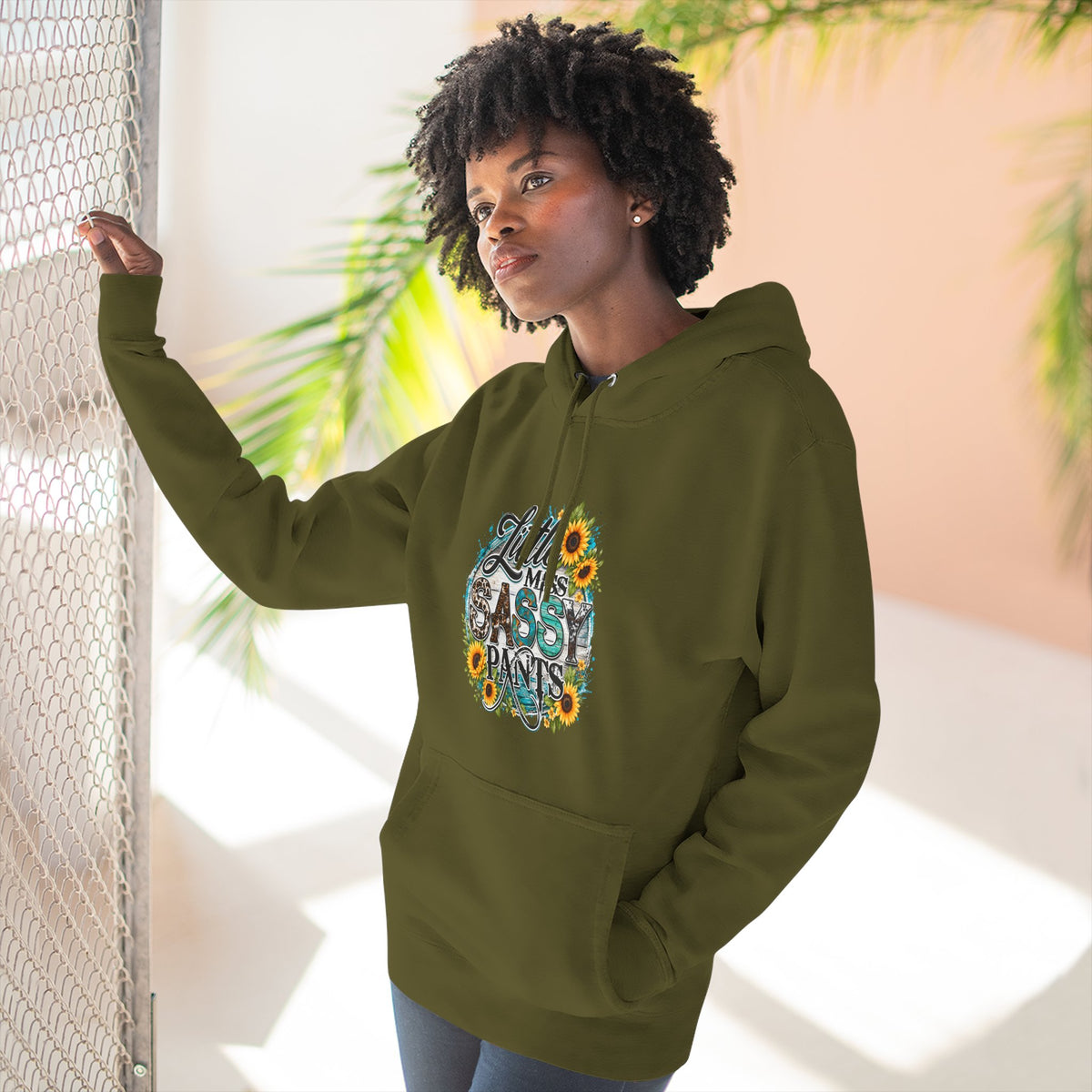Little Miss Sassy Pants Hoodie Floral Graphic Pullover Sweatshirt