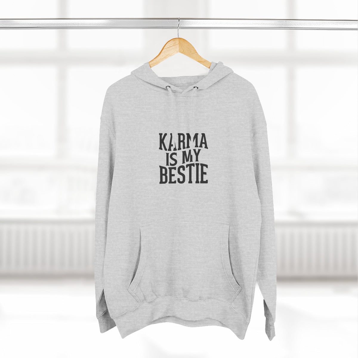 Karma Is My Bestie Graphic Pullover Hoodie