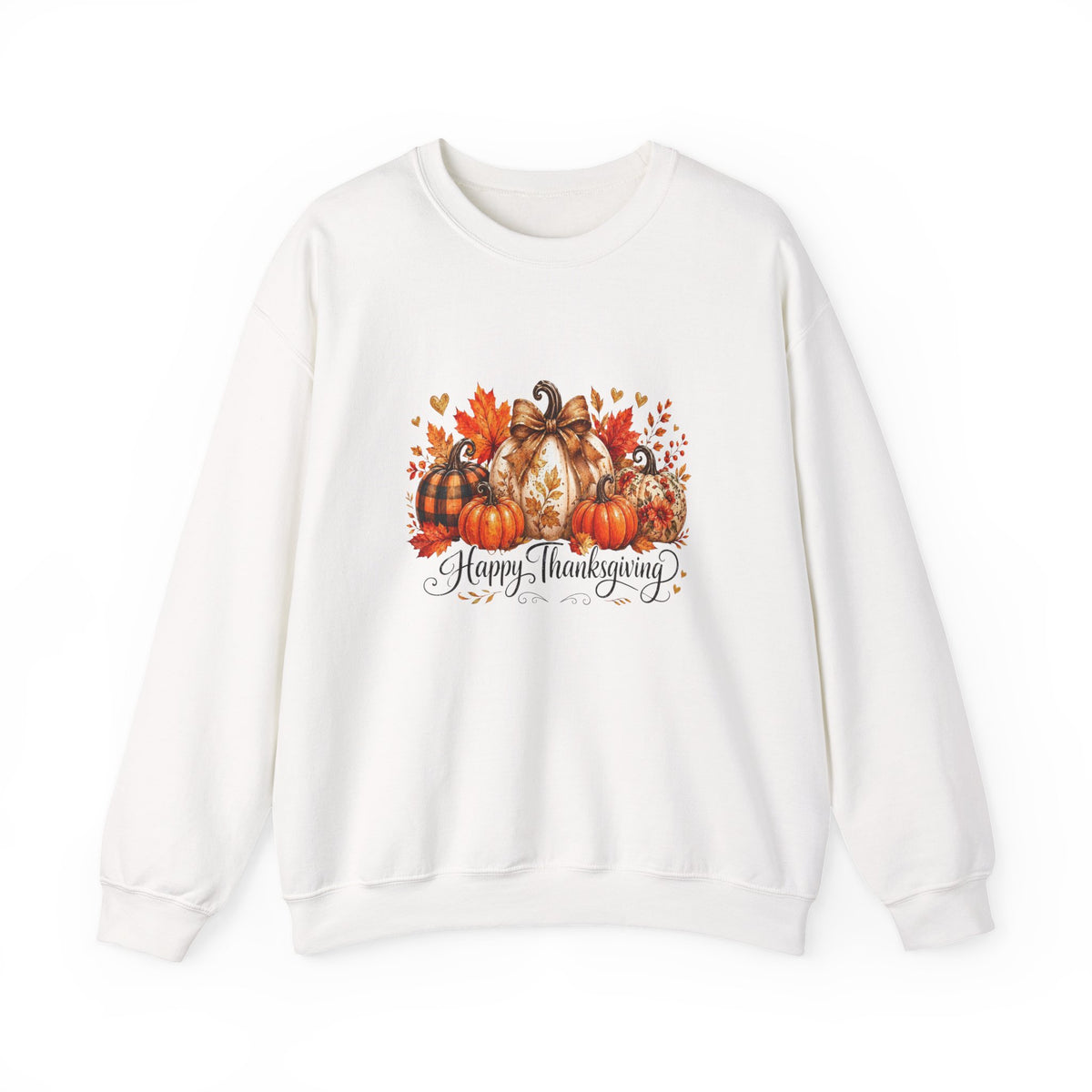 Thanksgiving Pumpkin Crewneck Sweatshirt — Happy Thanksgiving Harvest Design