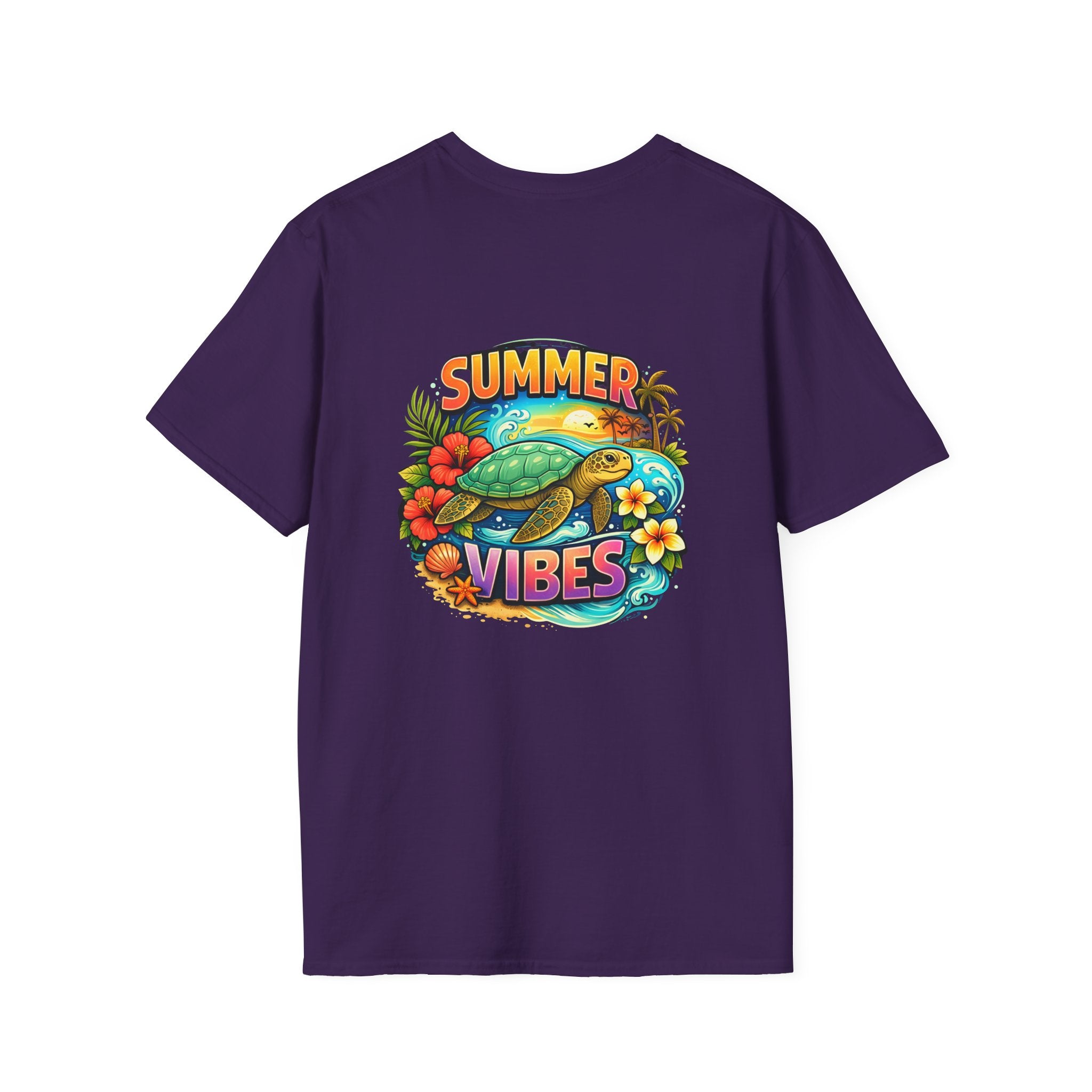 Summer Vibes Sea Turtle T-Shirt — Cute Beach Gift for Women Surf Floral Graphic Tee