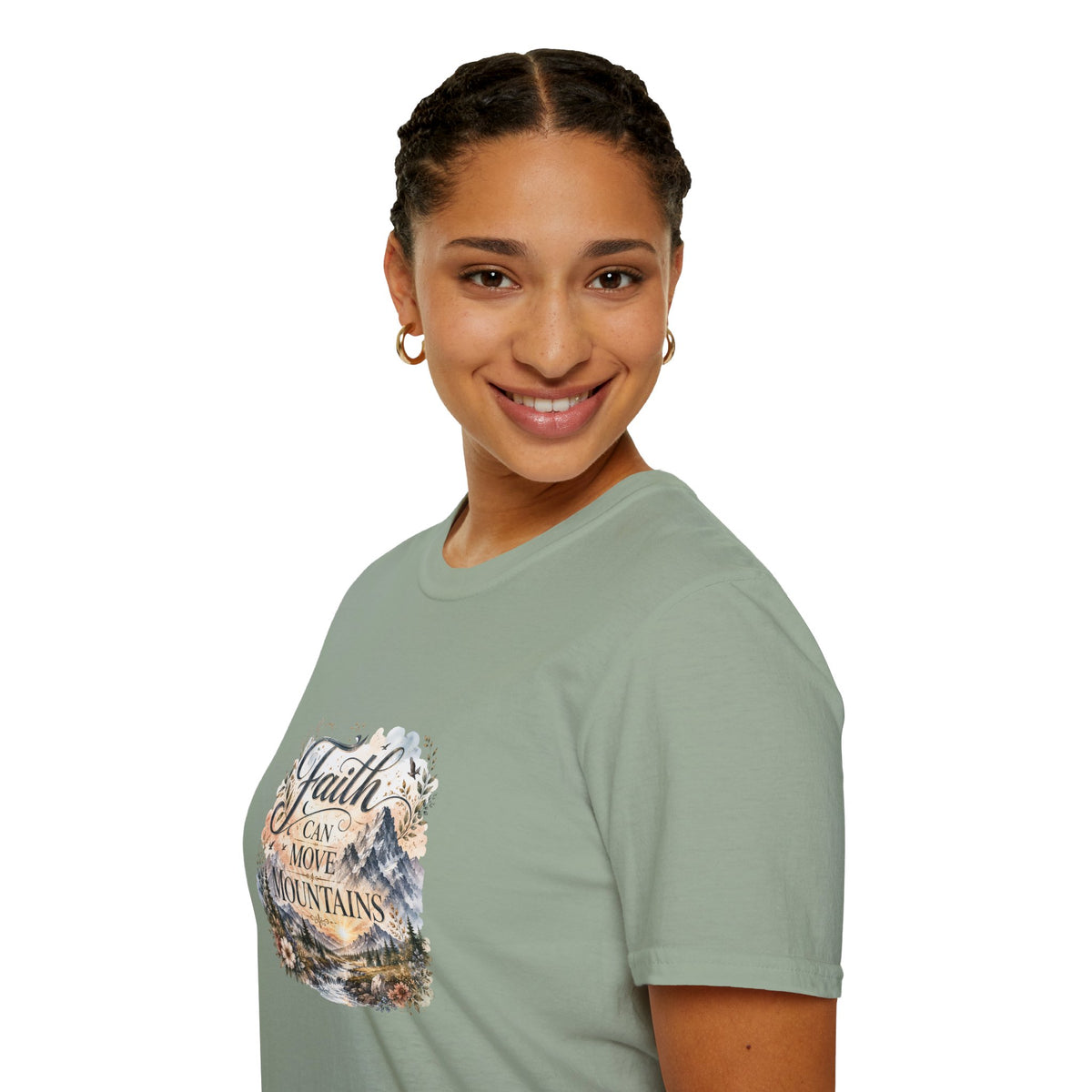 Faith Can Move Mountains T-Shirt Inspirational Christian Mountain Graphic Tee