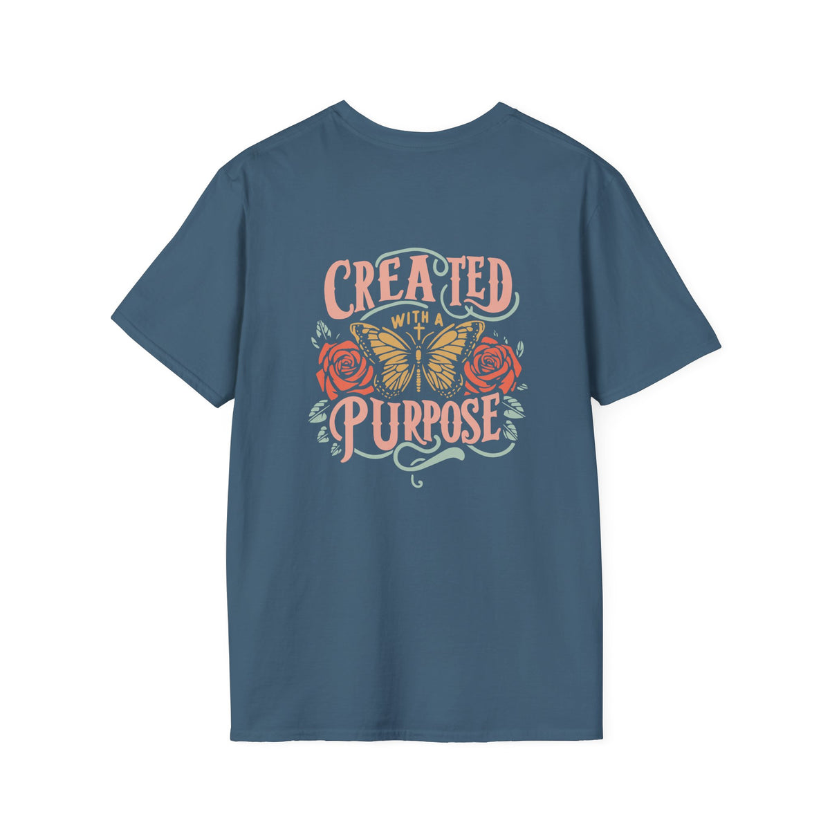 Created with a Purpose Butterfly T-Shirt Faith Graphic Tee
