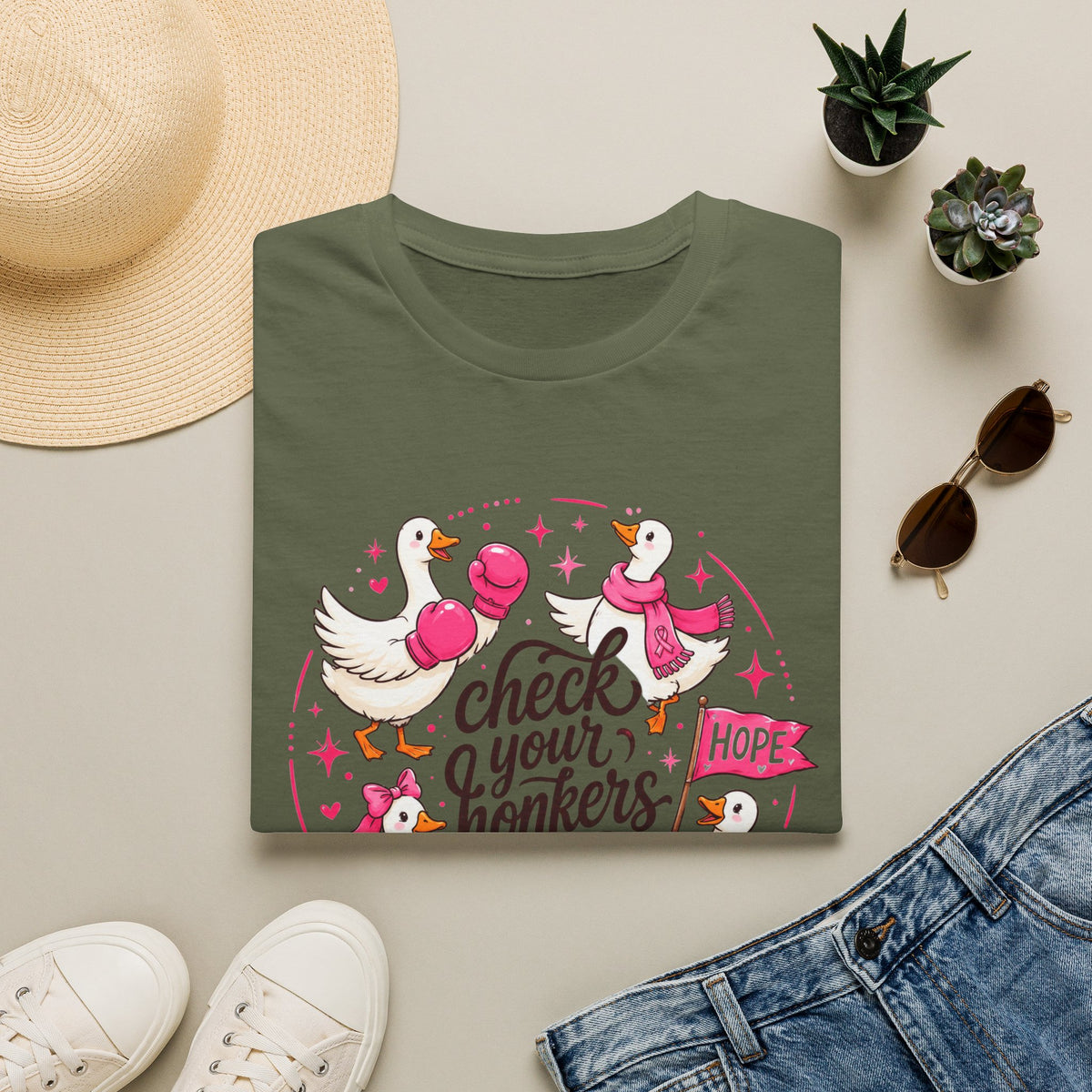 Check Your Honkers Breast Cancer Awareness T-Shirt