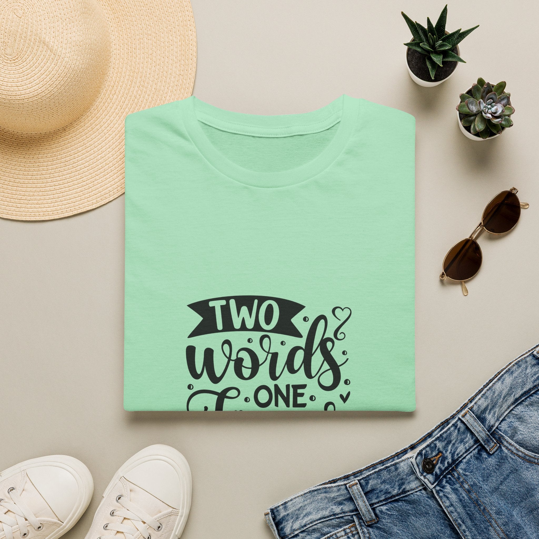 Graphic Tee — "Two Words One Finger" Funny T-Shirt