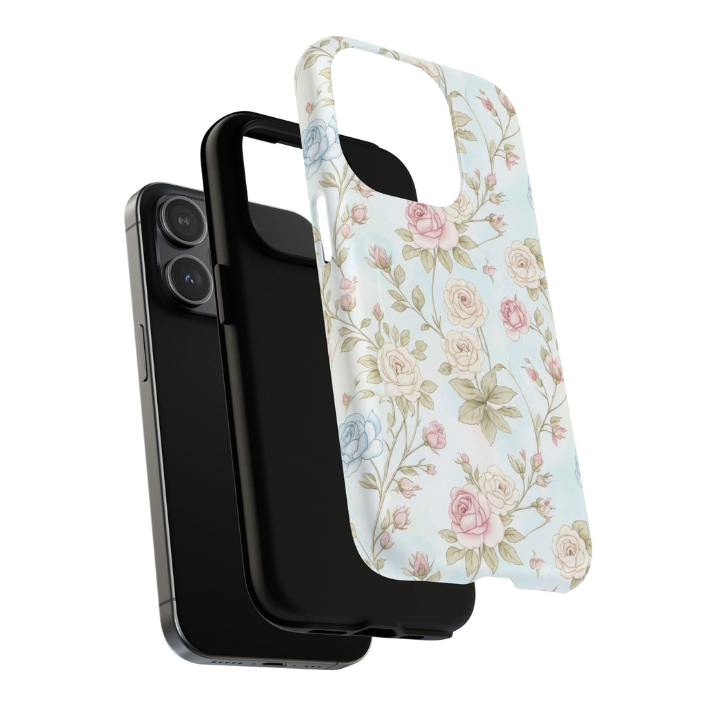 Vintage Floral Rose Magnetic iPhone Case — MagSafe Tough Protective Cover