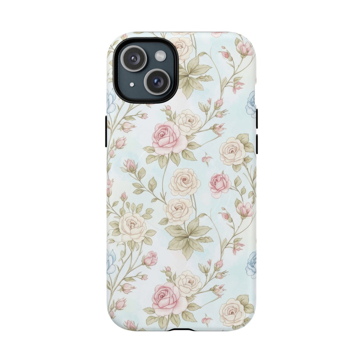 Vintage Floral Rose Magnetic iPhone Case — MagSafe Tough Protective Cover