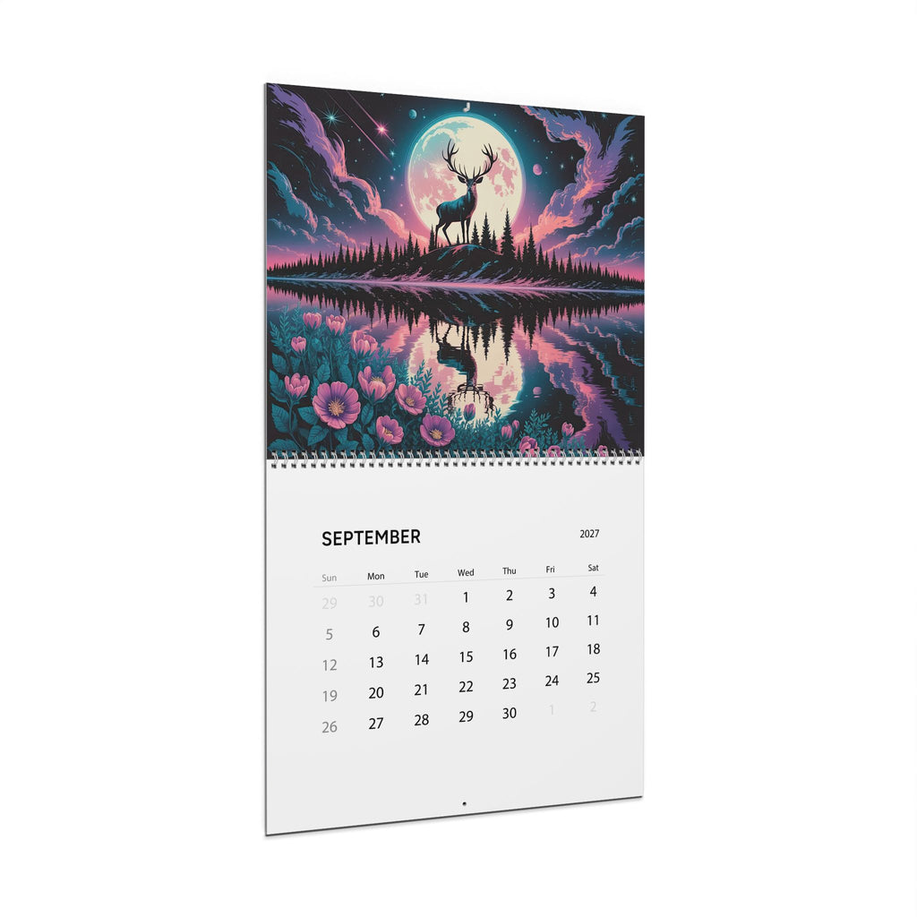 2027 Deer Art Wall Calendar — Scenic Forest & Moonlit Wildlife Monthly Planner