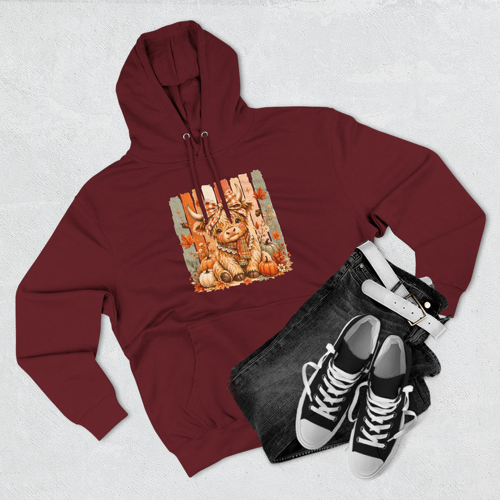 Autumn Pumpkin Cow Hoodie — Cute Fall Gift for Women Cozy Graphic Pullover