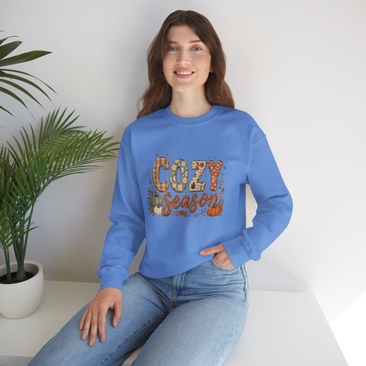 Cozy Season Autumn Pumpkin Crewneck Sweatshirt
