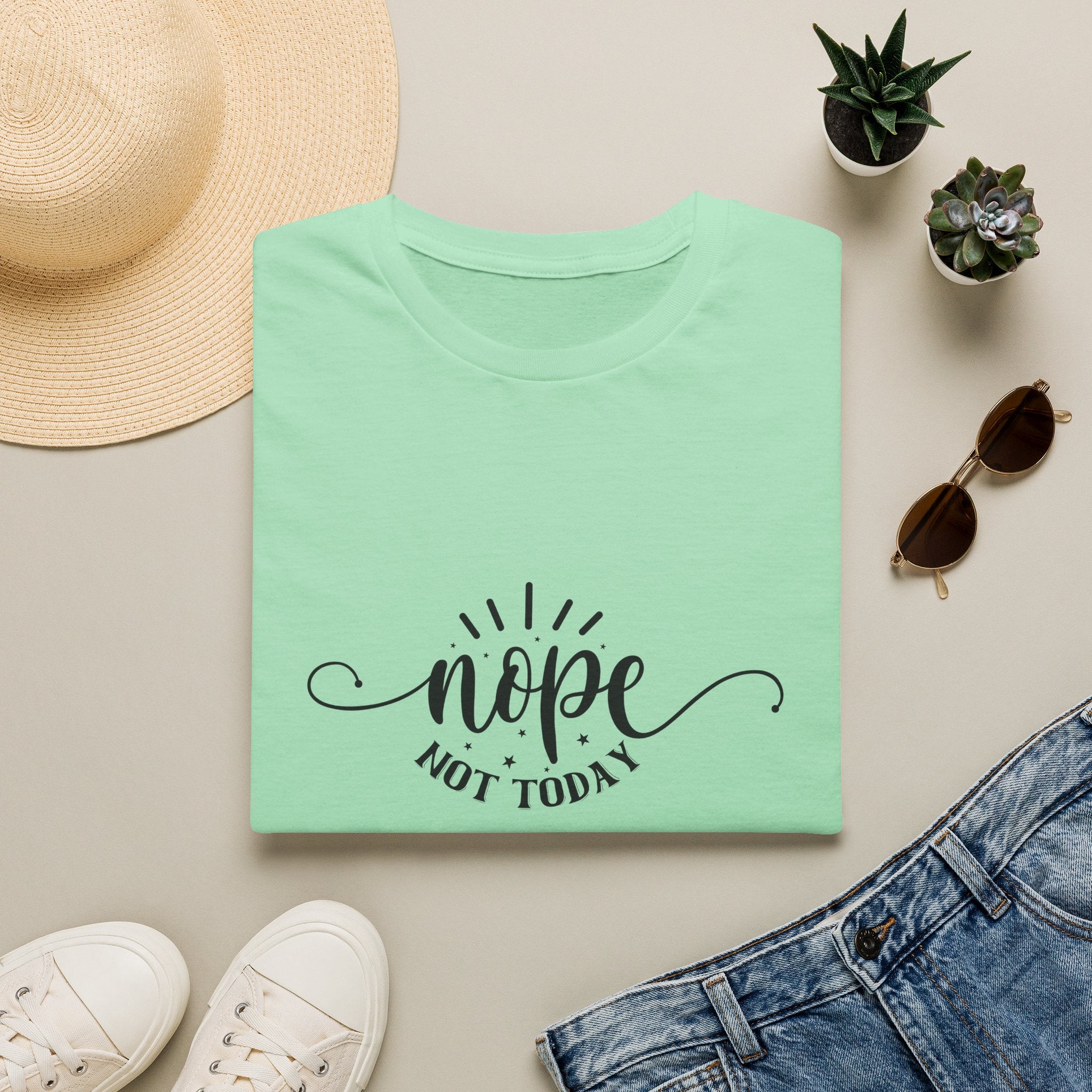 Nope Not Today T-Shirt — Funny Sarcastic Anti-Monday Gift for Her Women's Graphic Tee