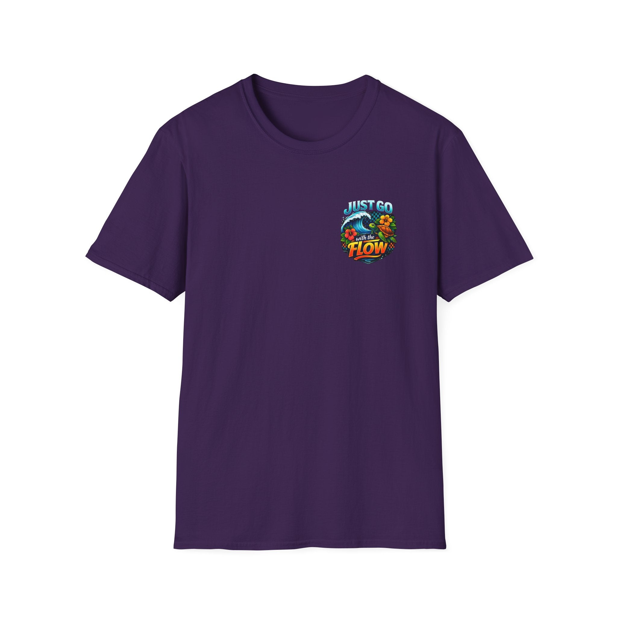 Go With the Flow Sea Turtle T-Shirt — Cute Beach Gift for Women Ocean Floral Tee