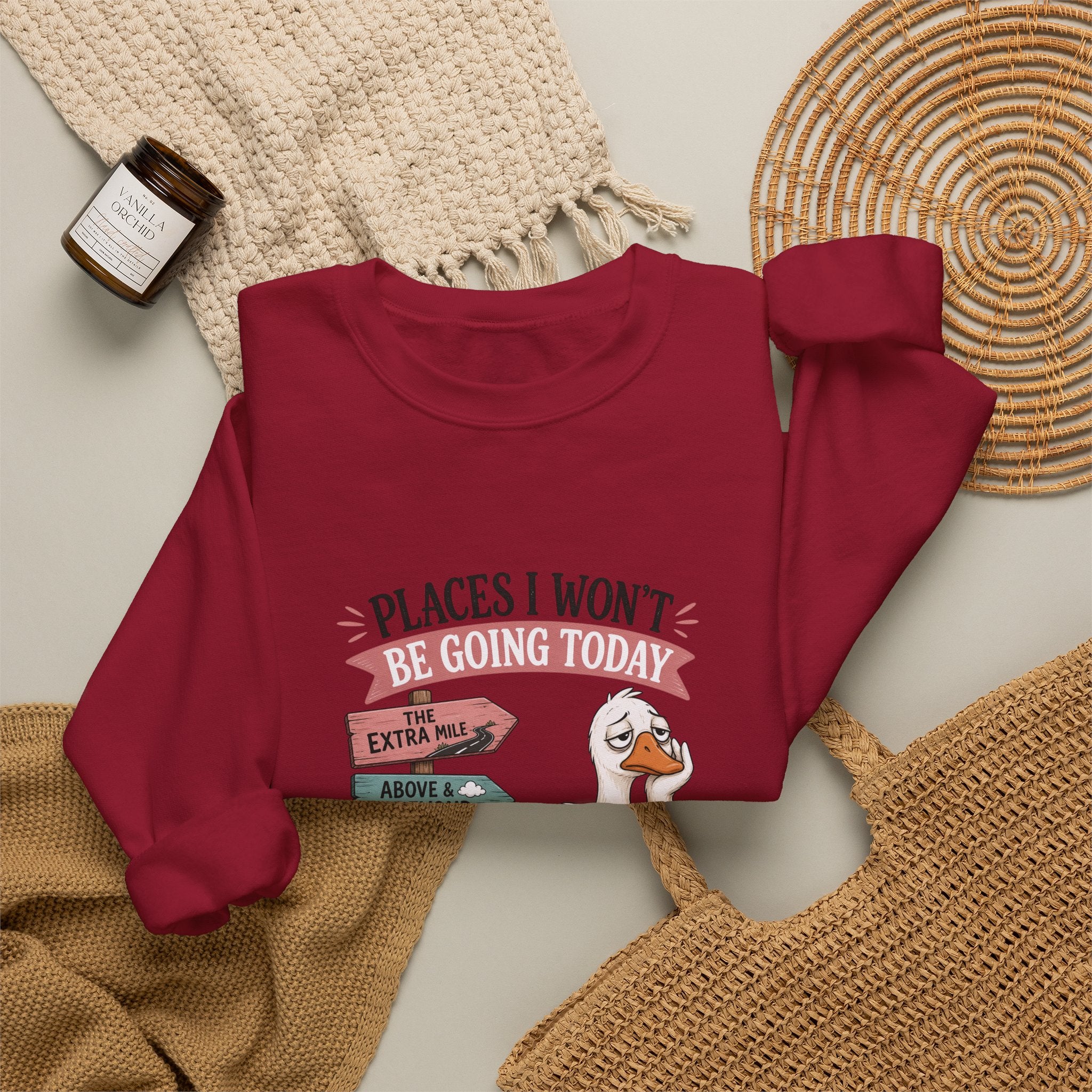 Places I Won't Be Going Today Goose Sweatshirt — Funny Introvert Gift for Her Crewneck