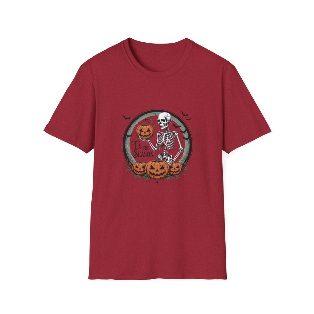 Tis the Season Skeleton Pumpkin T-Shirt — Funny Halloween Gift for Women Graphic Tee