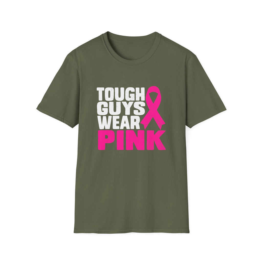 Tough Guys Wear Pink Breast Cancer Awareness T-Shirt Graphic Tee