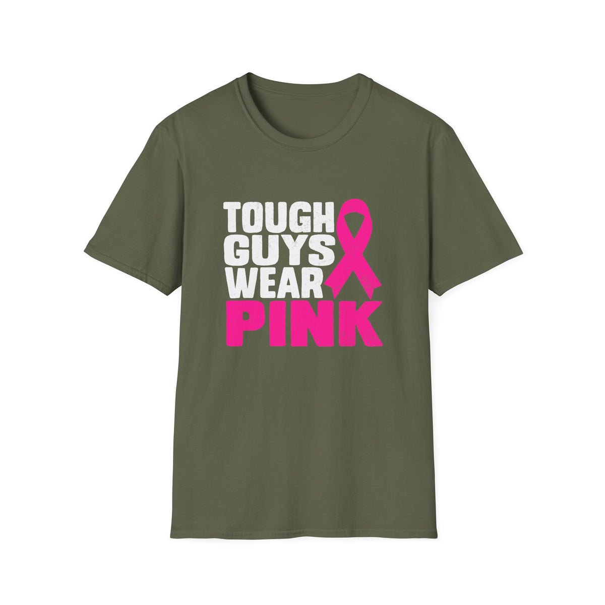 Tough Guys Wear Pink Breast Cancer Awareness T-Shirt Graphic Tee