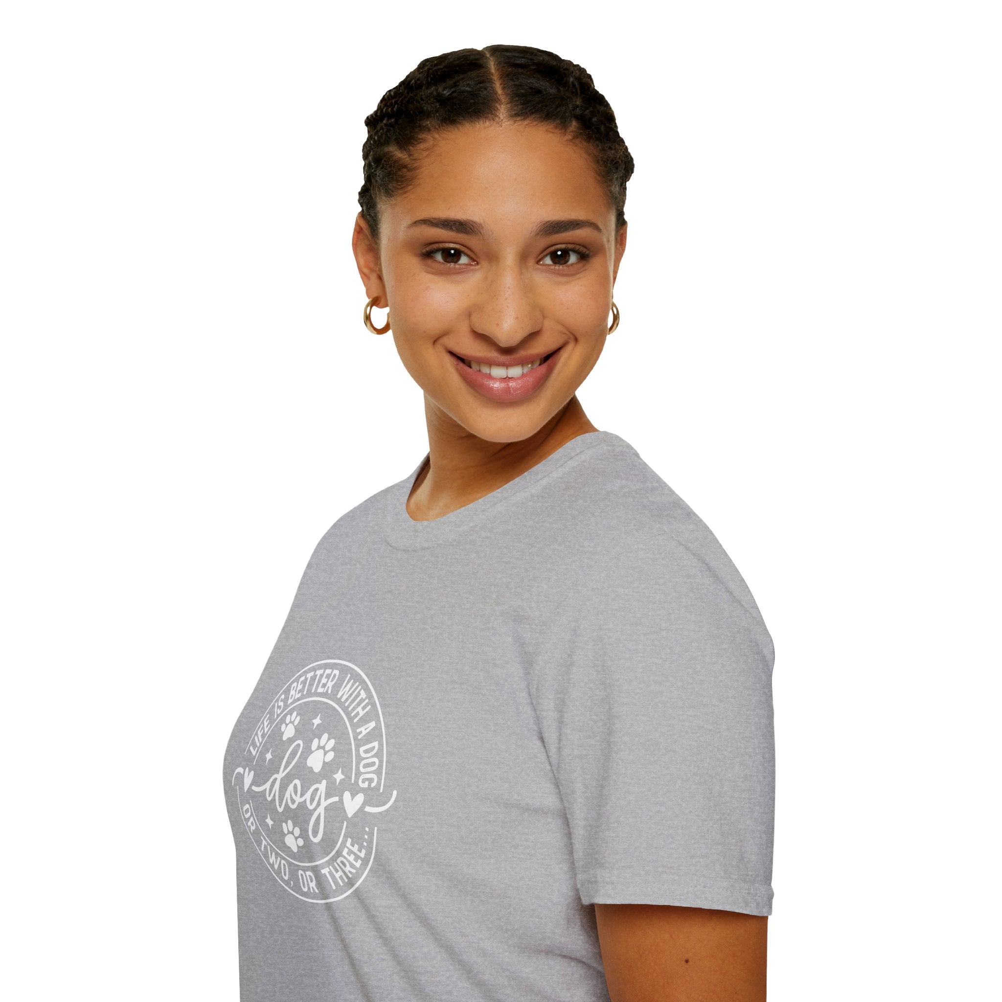Life Is Better With a Dog T-Shirt — Funny Dog Lover Gift for Women Paw Print Tee