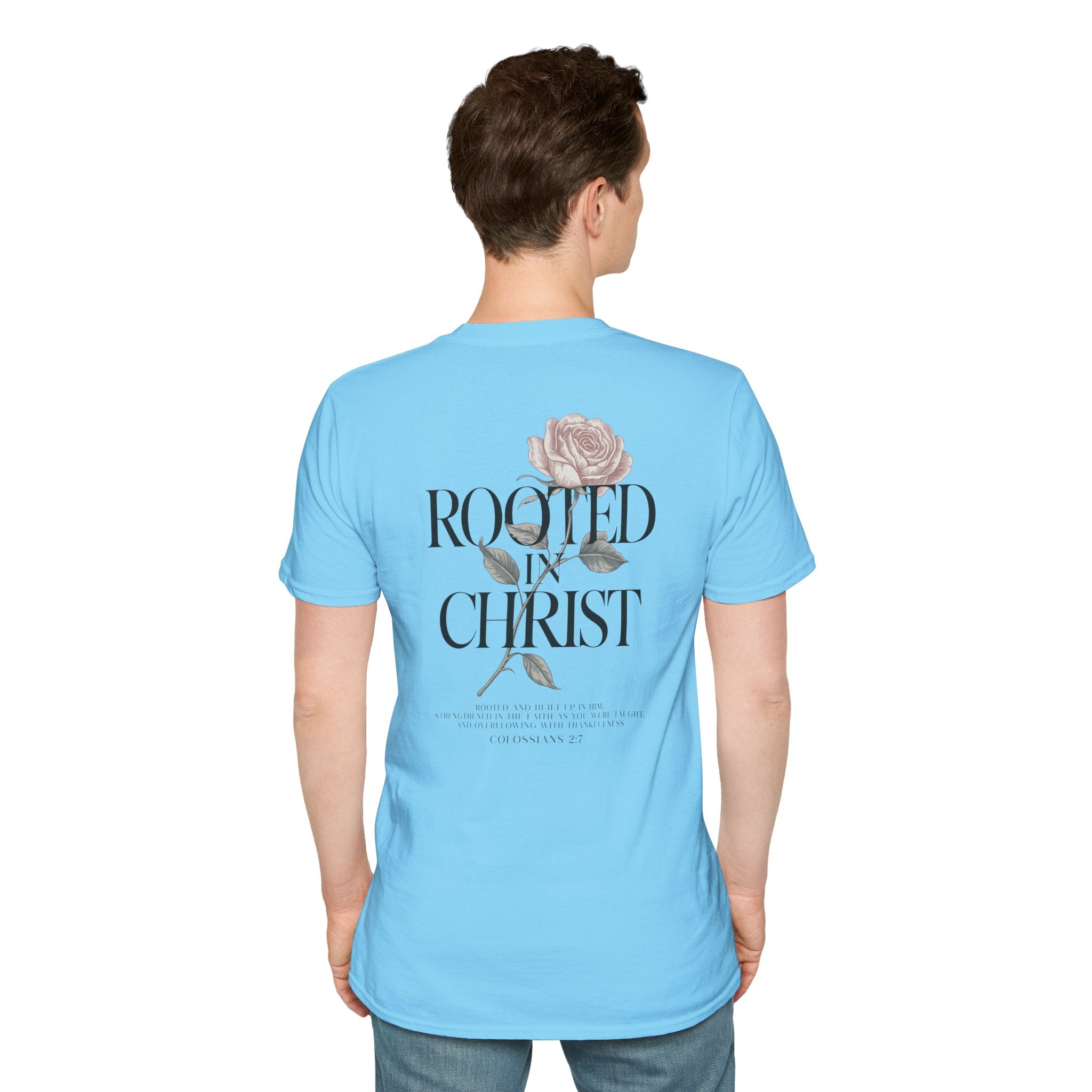 Rooted in Christ Floral T-Shirt — Christian Gift for Women Faith Graphic Tee