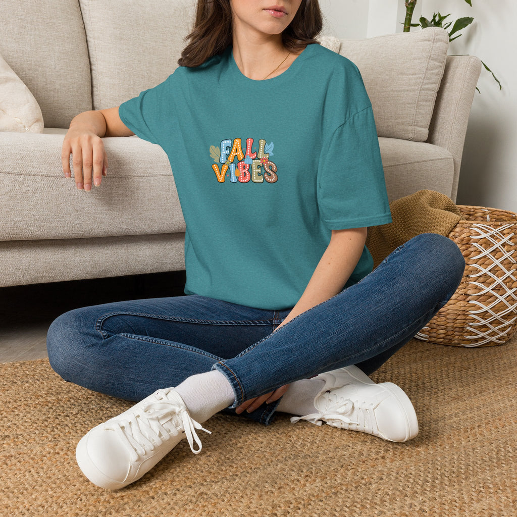 Fall Vibes Colorful Autumn T-Shirt — Cute Fall Gift for Women Graphic Tee