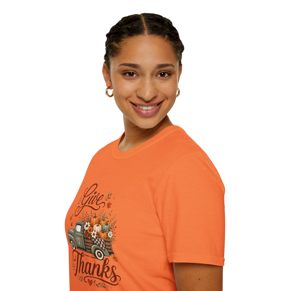 Give Thanks Fall Truck T-Shirt — Pumpkin Harvest Autumn Tee