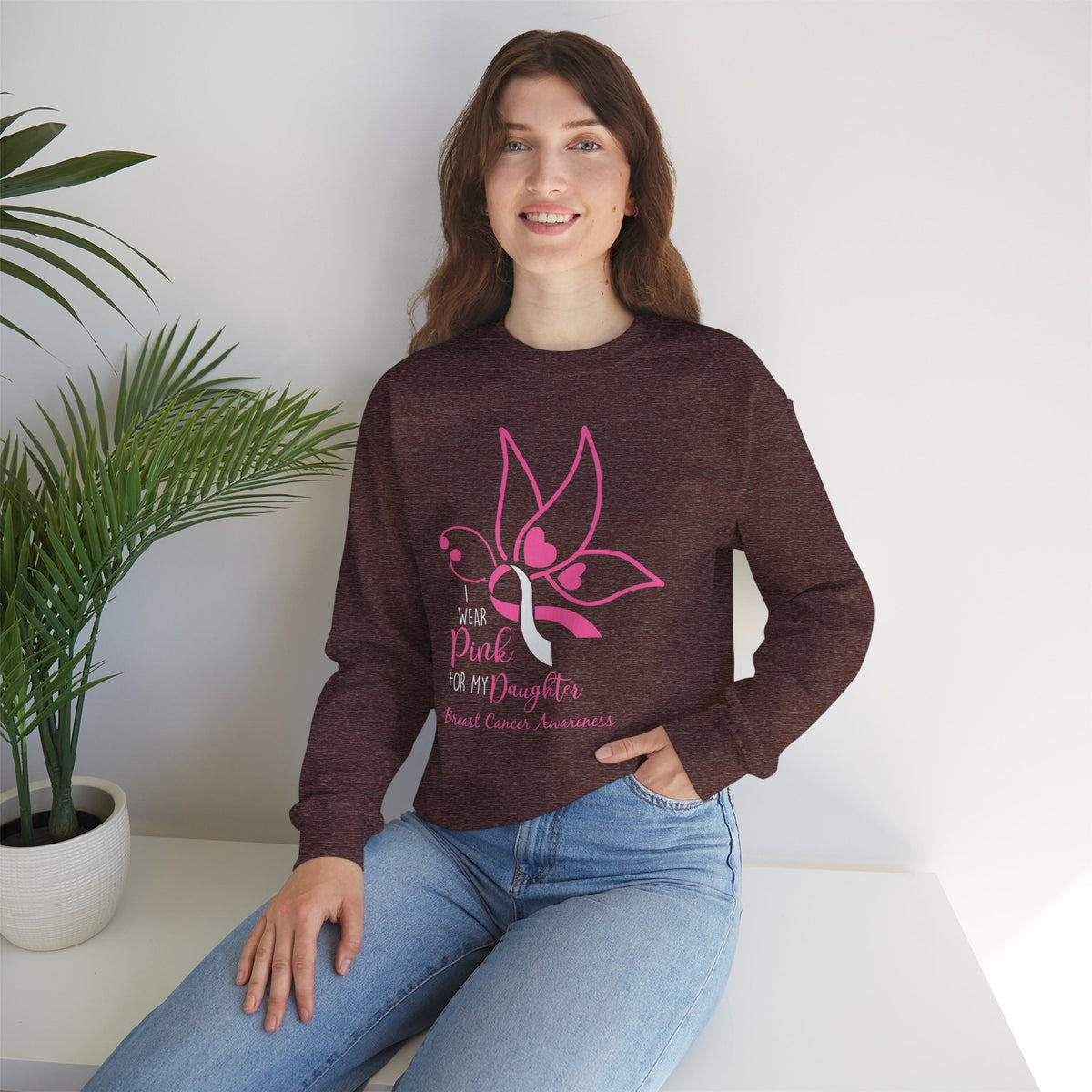 I Wear Pink for My Daughter Breast Cancer Sweatshirt