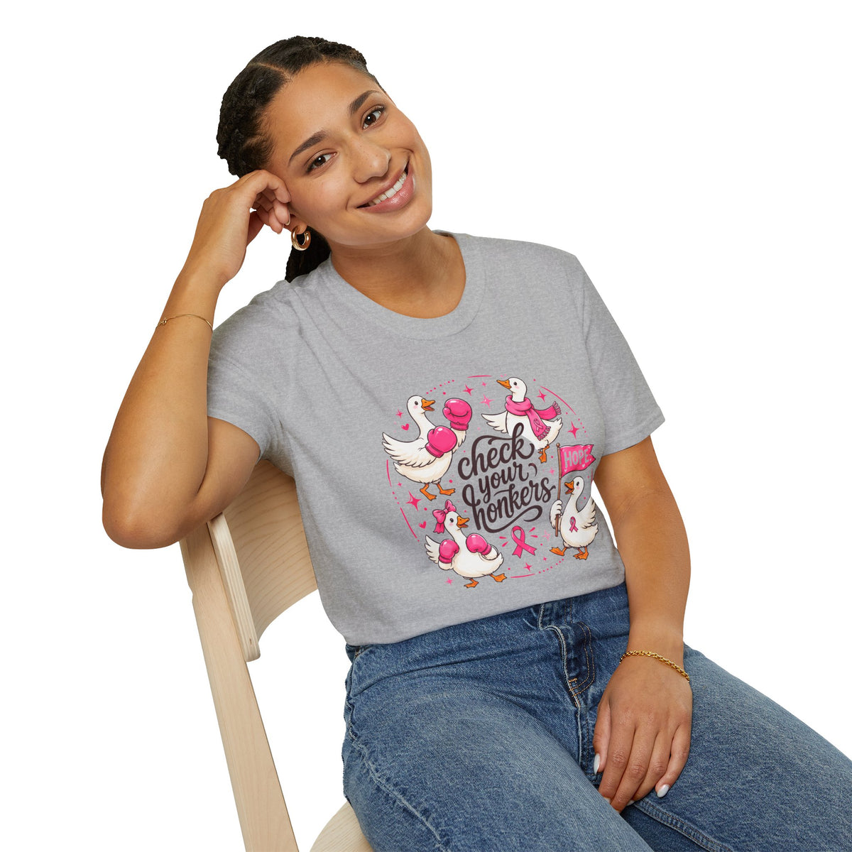 Check Your Honkers Breast Cancer Awareness T-Shirt